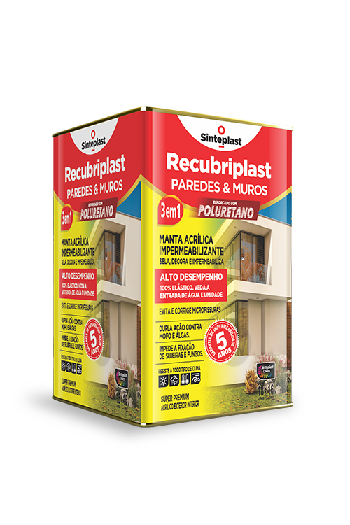 RECUBRIPLAST PAREDES E MUROS COM POLIURETANO  MANTA ACRÍLICA IMPERMEABILIZANTE