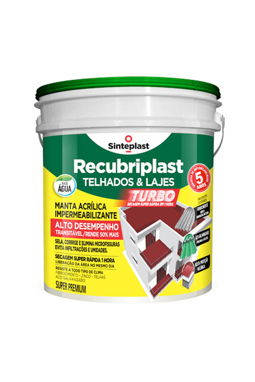 RECUBRIPLAST TELHADOS E LAJES TURBO - MANTA ACRÍLICA IMPERMEABILIZANTE 